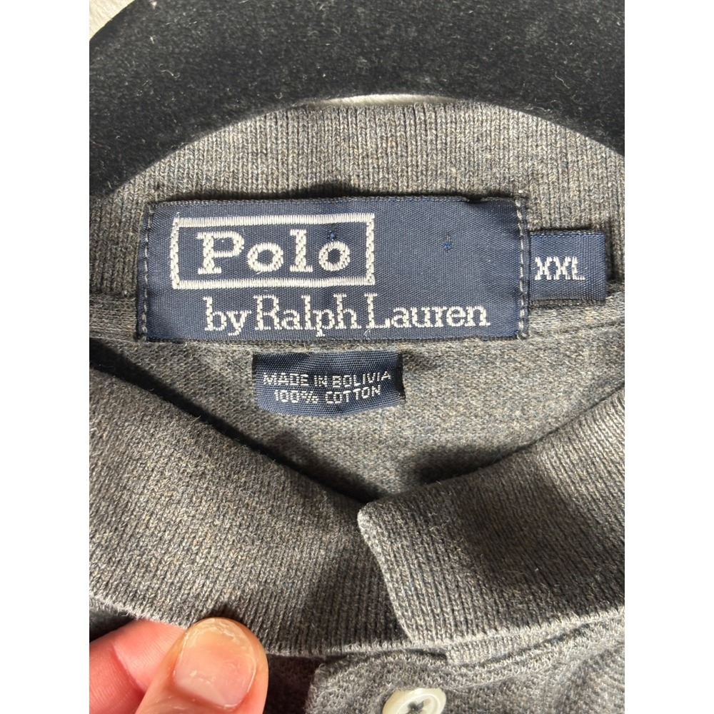 Polo Ralph Lauren Gray Short Sleeve Polo Shirt Mens XXL Classic Preppy‎ Cotton